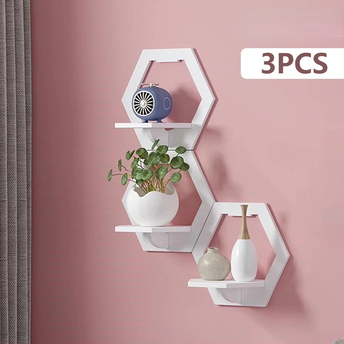 3Pcs Hexagon Wall Shelf Punch  - đánh giá và giá Home Improvement Tv Show