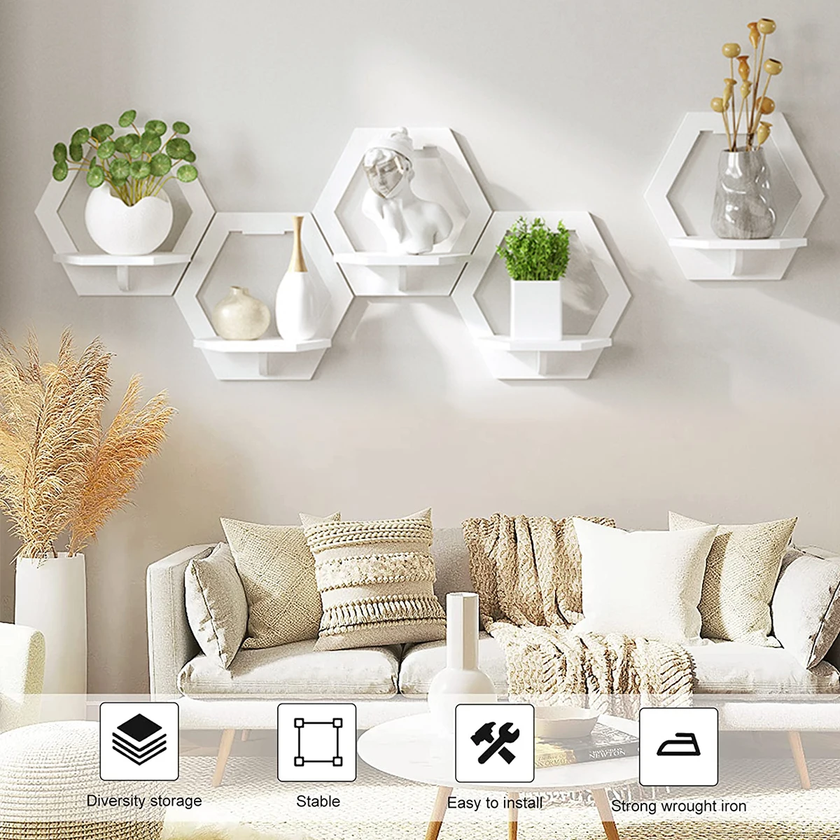 3Pcs Hexagon Wall Shelf Punch  - đánh giá và giá Home Improvement Tv Show