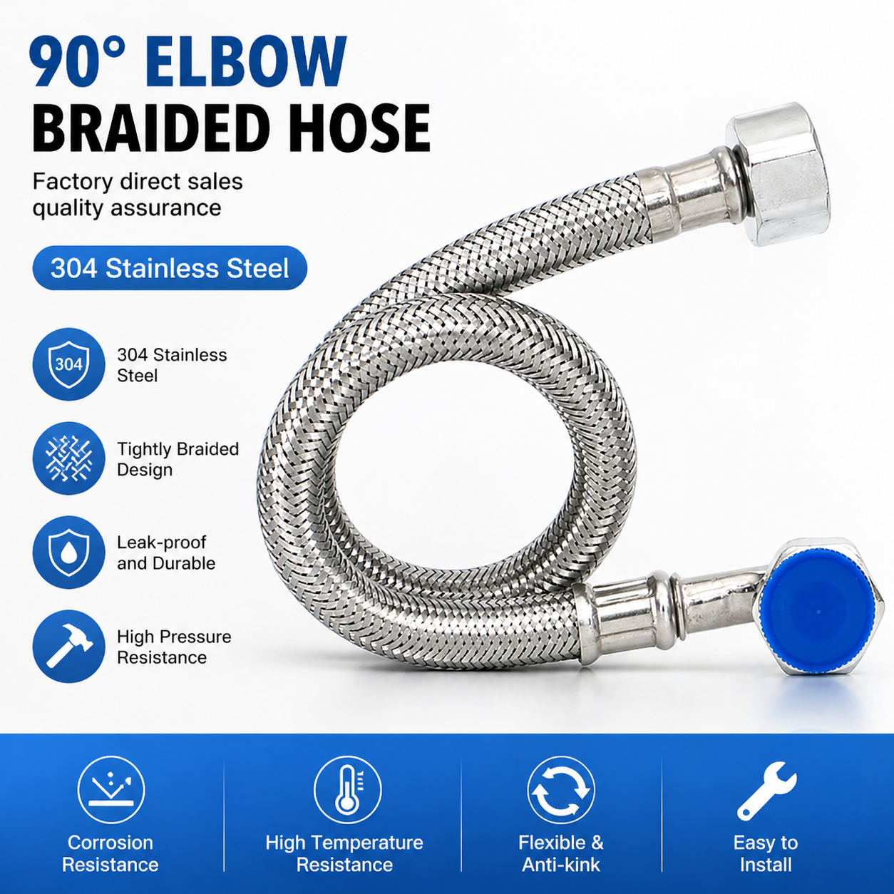 304 Stainless Steel Hose Angle - đánh giá và giá Toilet Flush Valve