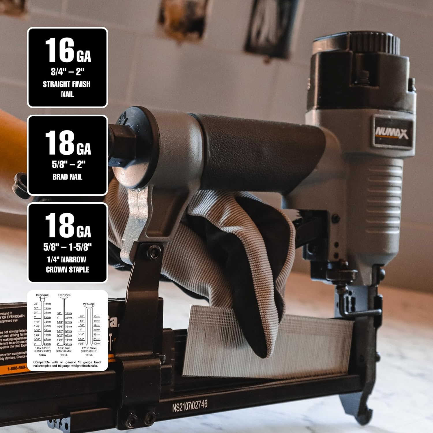 3-in-1 Pneumatic Nail Gun 16GA - đánh giá và giá Home Improvement Brad