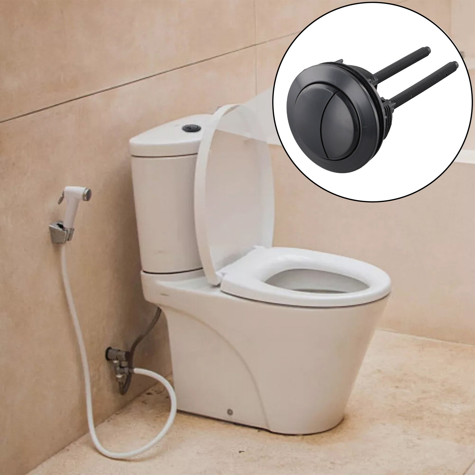 Black Toilet Flush Button 38mm - đánh giá và giá Toilet Flush Valve